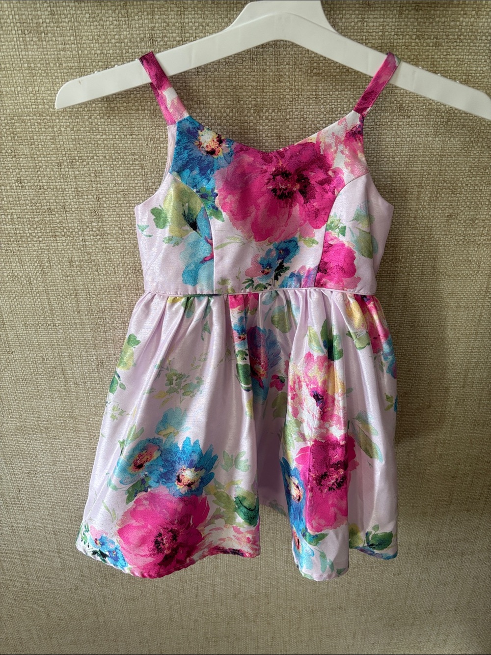 Pink Floral Spaghetti-Strap Party Dress for Girls size 4/5